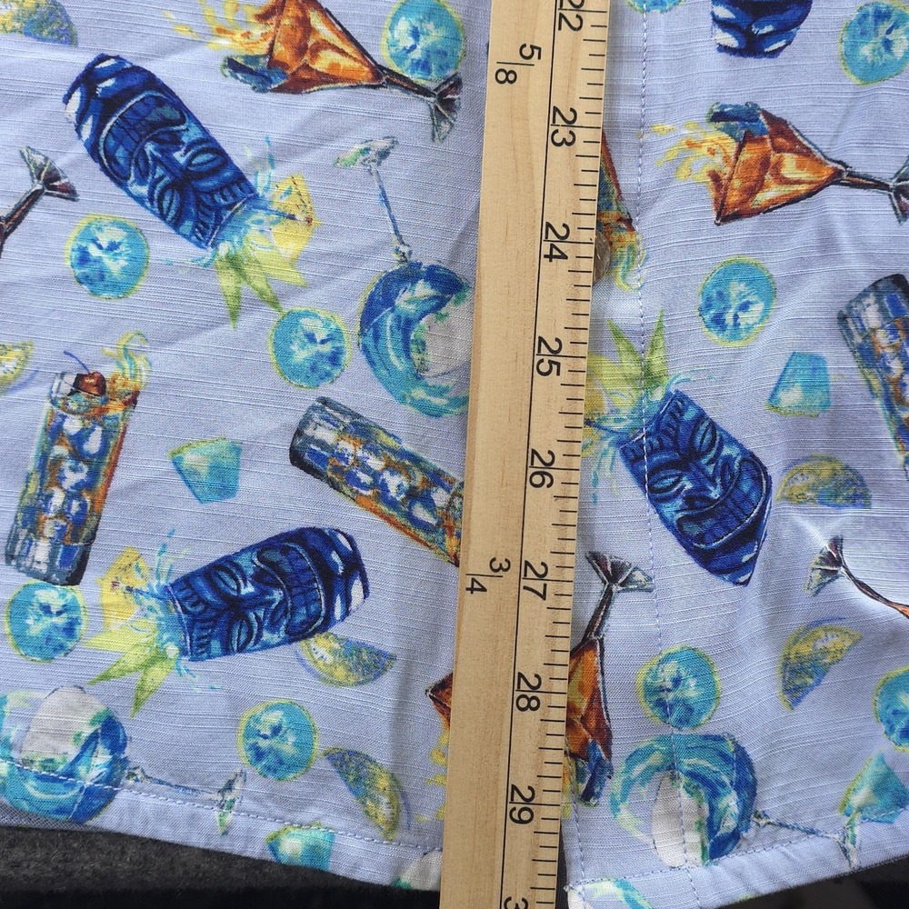 Tommy Bahama The Veracruz Cay Shirt‎ Large Blue Margarita Glass Geometric Beach - Picture 5 of 8
